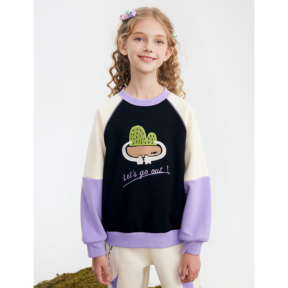 童装-时尚拼接撞色圆领卫衣MA229