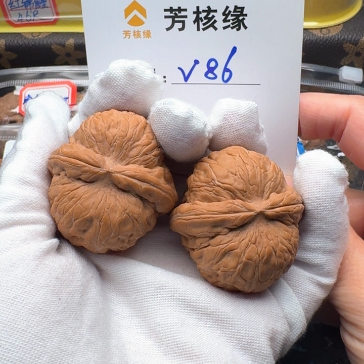 文玩核桃把件小**儿元宝