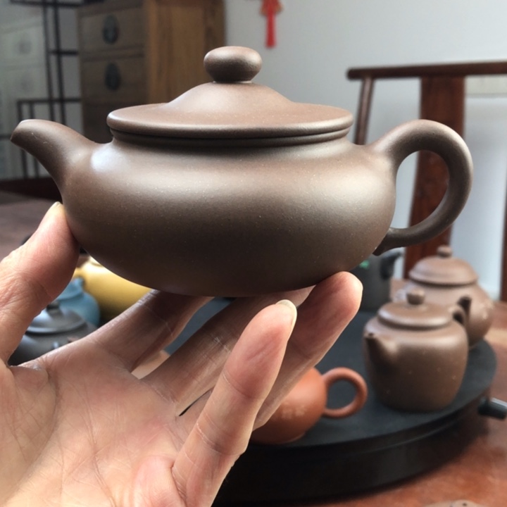紫泥茶壶汤*生紫泥平盖大口壶