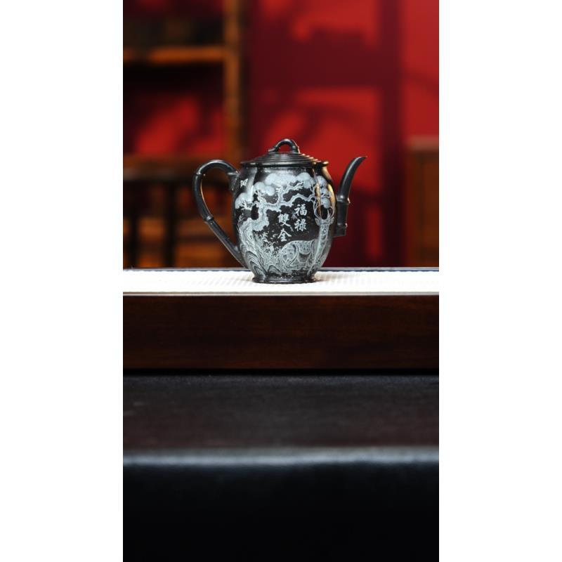 宜兴紫砂 宫灯 高黑料 李志佩 h567