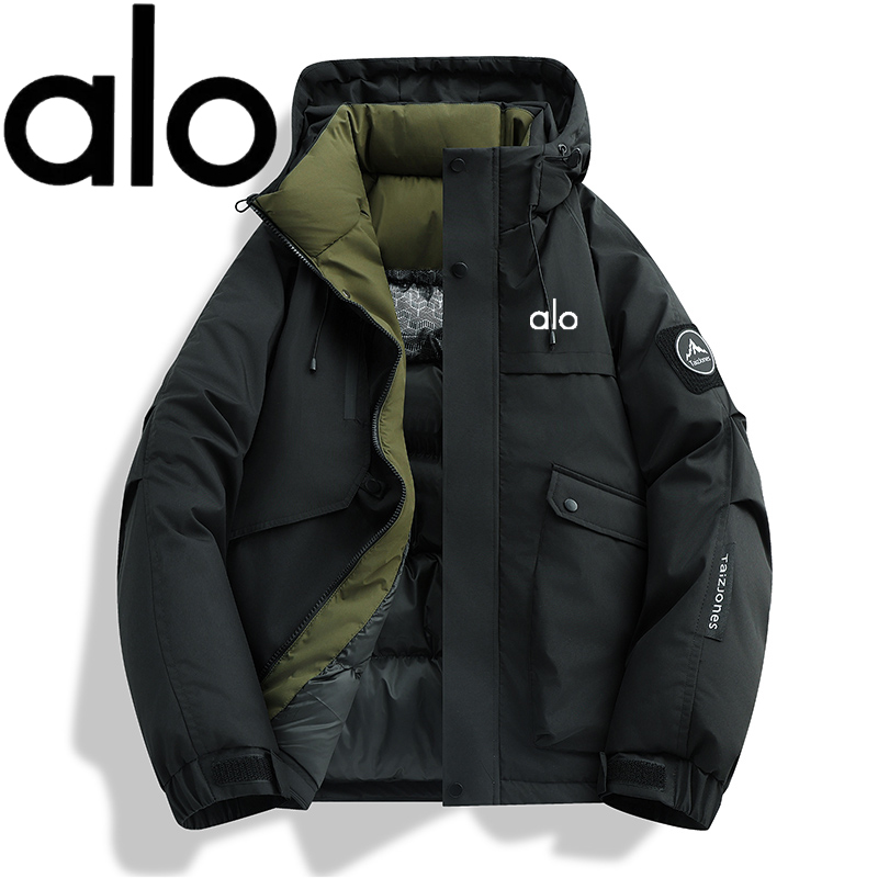 ALO品牌男连帽棉衣冬季男士青少年冲锋衣棉服保暖加厚工装石墨烯