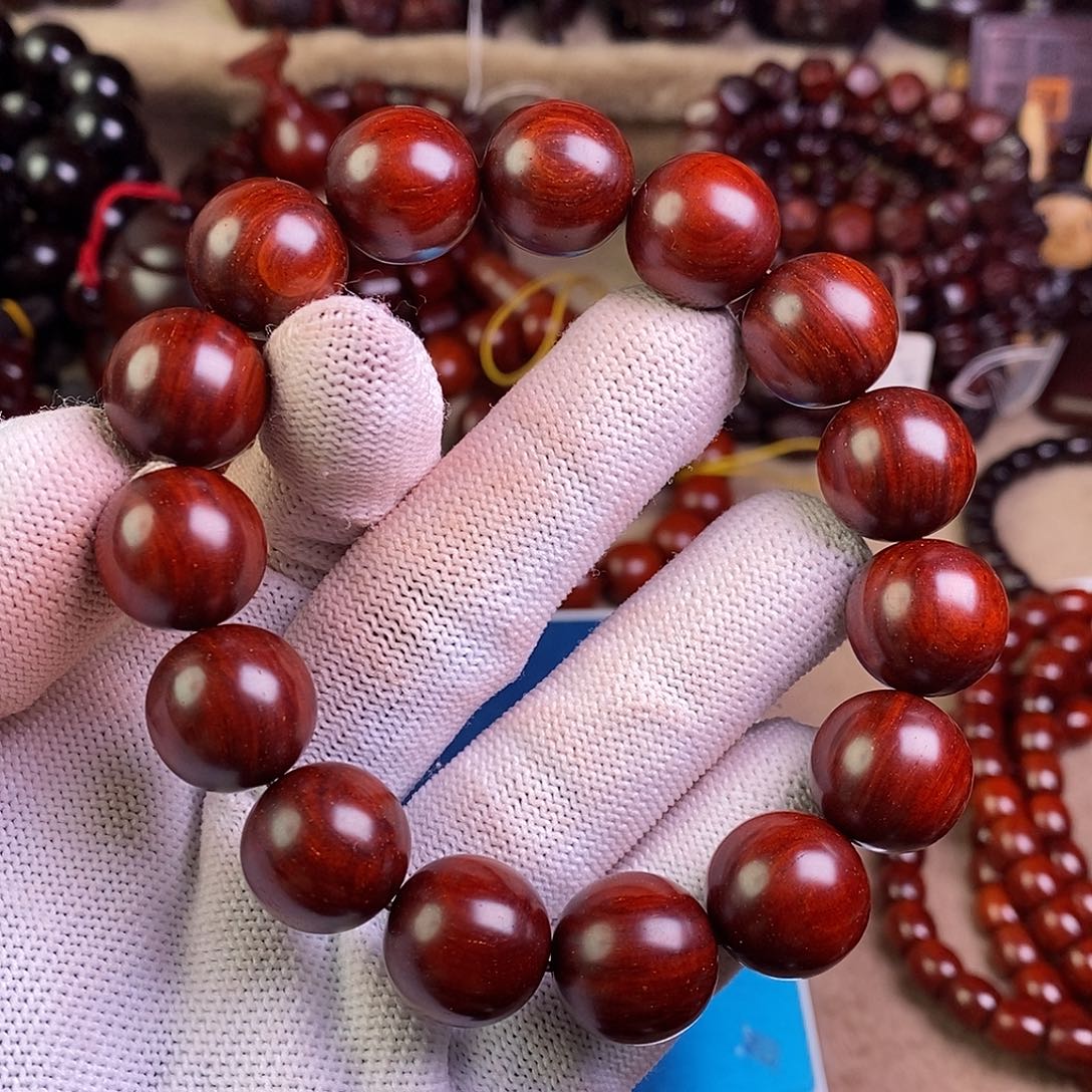 小叶紫檀手串/手链肉****）无胶无蜡15泥料