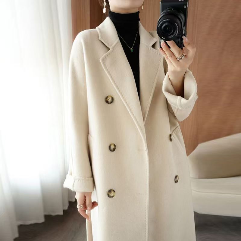 Z101-150秋冬女毛呢外套大衣中长款【默认微瑕】