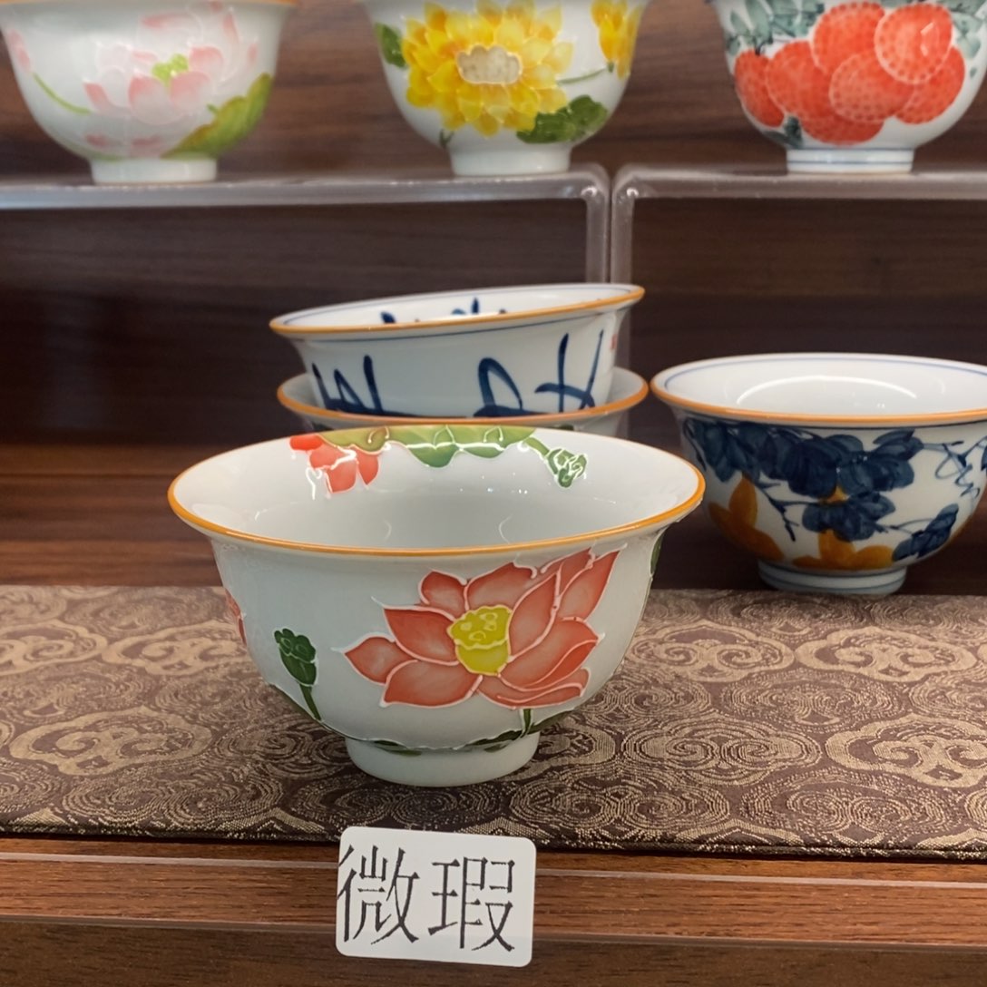 釉下彩老陶泥手工绘制