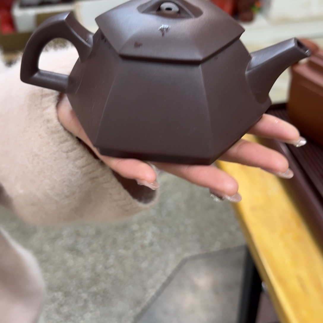 紫砂茶壶紫砂壶六方石瓢330