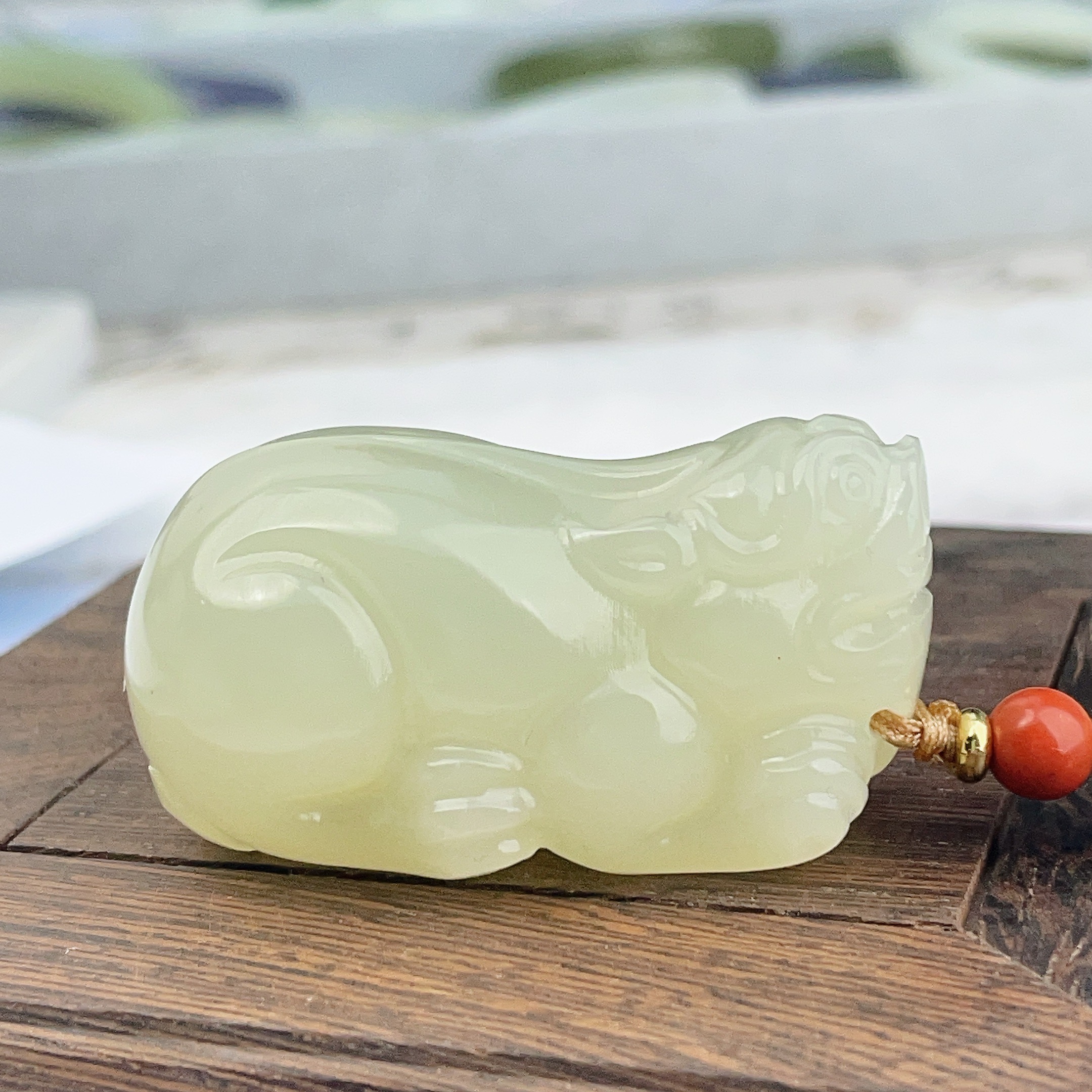 【貔貅吊坠】新疆和田玉吊坠 精雕貔貅吊坠 尺寸50*28*25mm