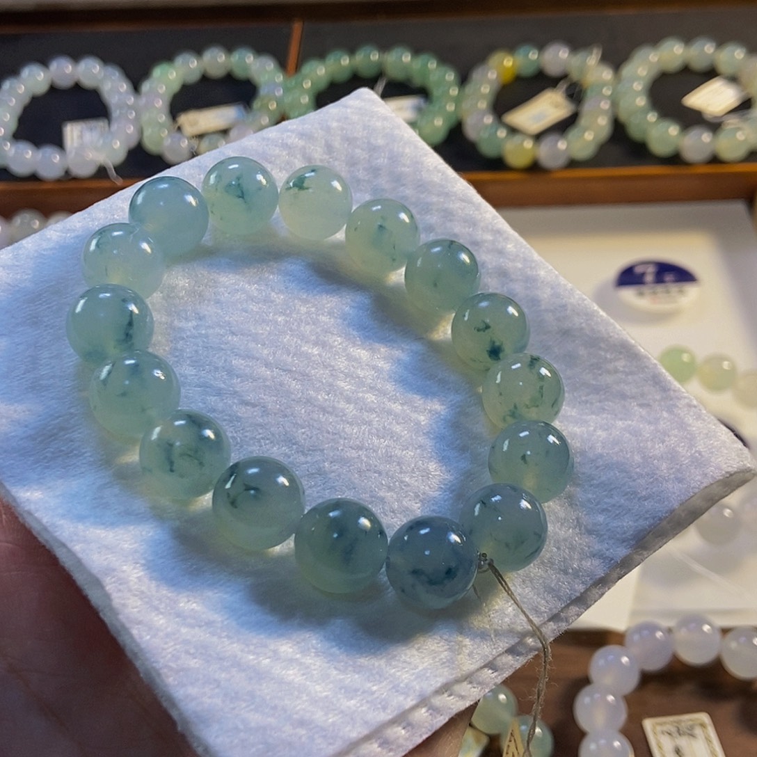 定制翡翠未镶嵌翡翠手串卡12.6