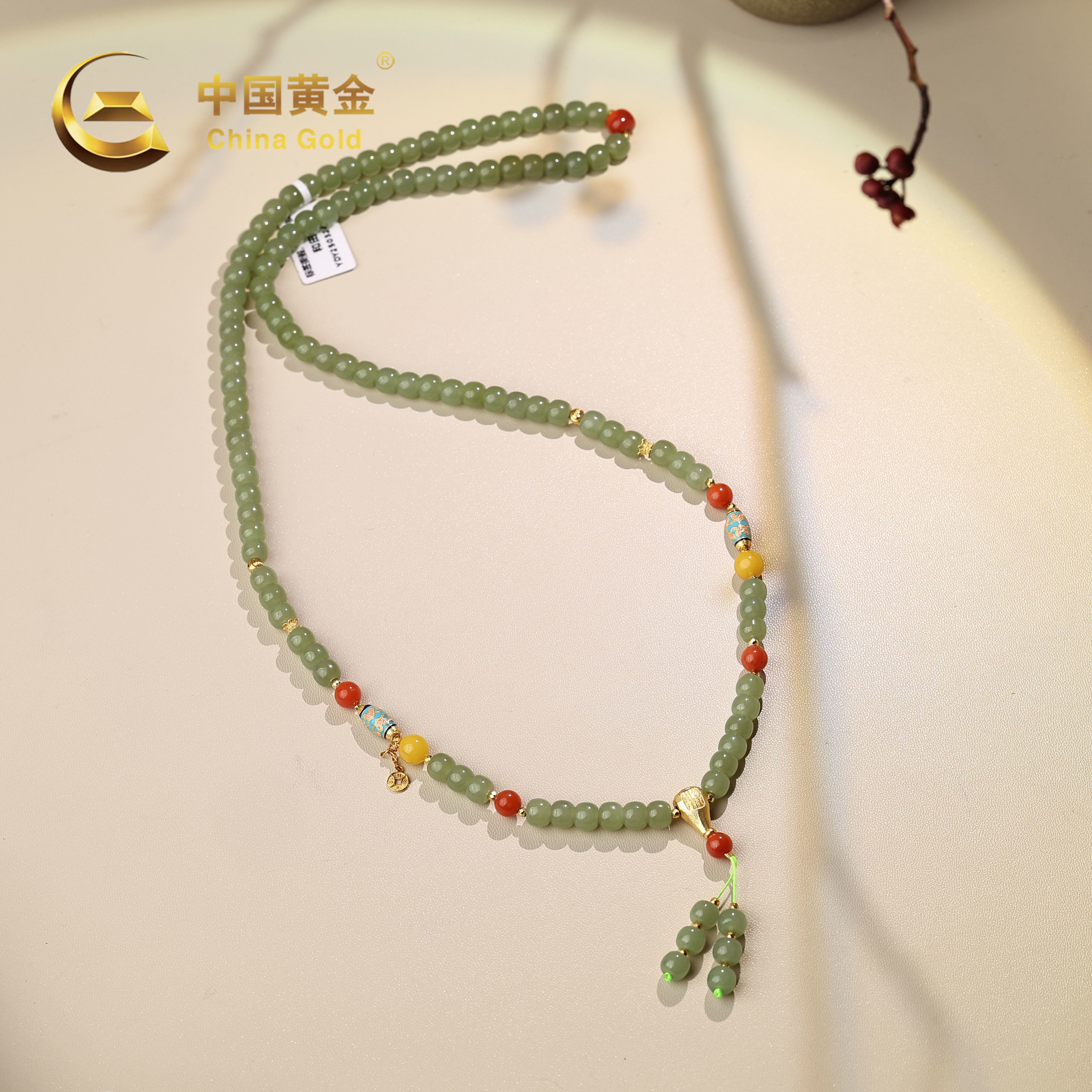 【中国黄金】风絮 | 和田玉*项链*S925银镶嵌-X2558-格