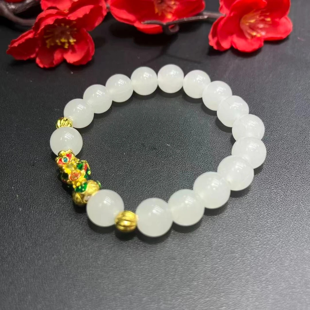 【静雯珠宝】F008 精美 和氏白 设计款 手串-多样性发其一