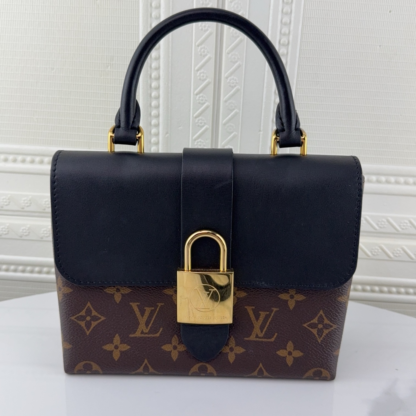 99新 LV 黑色老花lock bb锁头包 经典热门款 