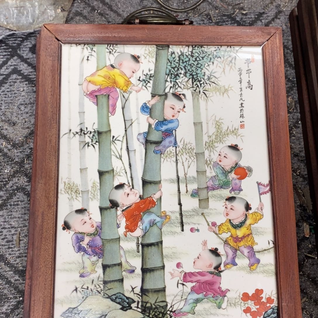瓷片37*28*1景德镇瓷板画柴窑烧制