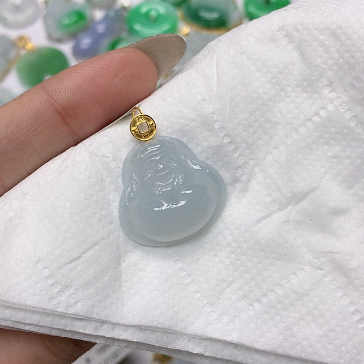 颈饰18K金镶嵌翡翠111111111