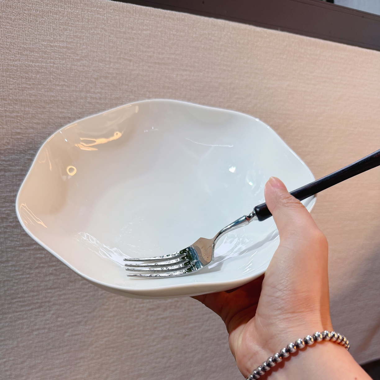 8英寸复古花蕾深汤碗不含叉