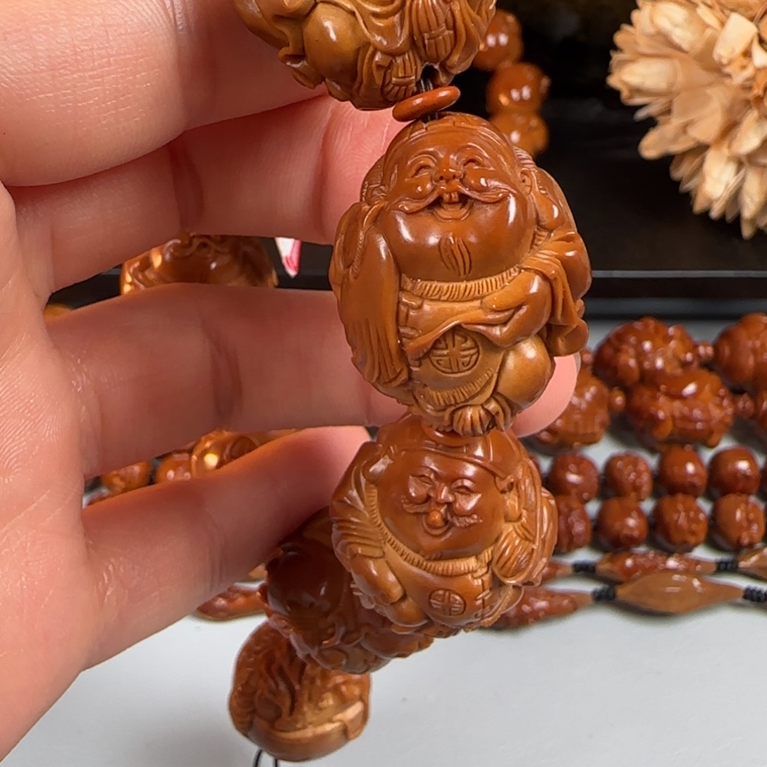 橄榄核手串/手链A*A玉明 23.5地主财神