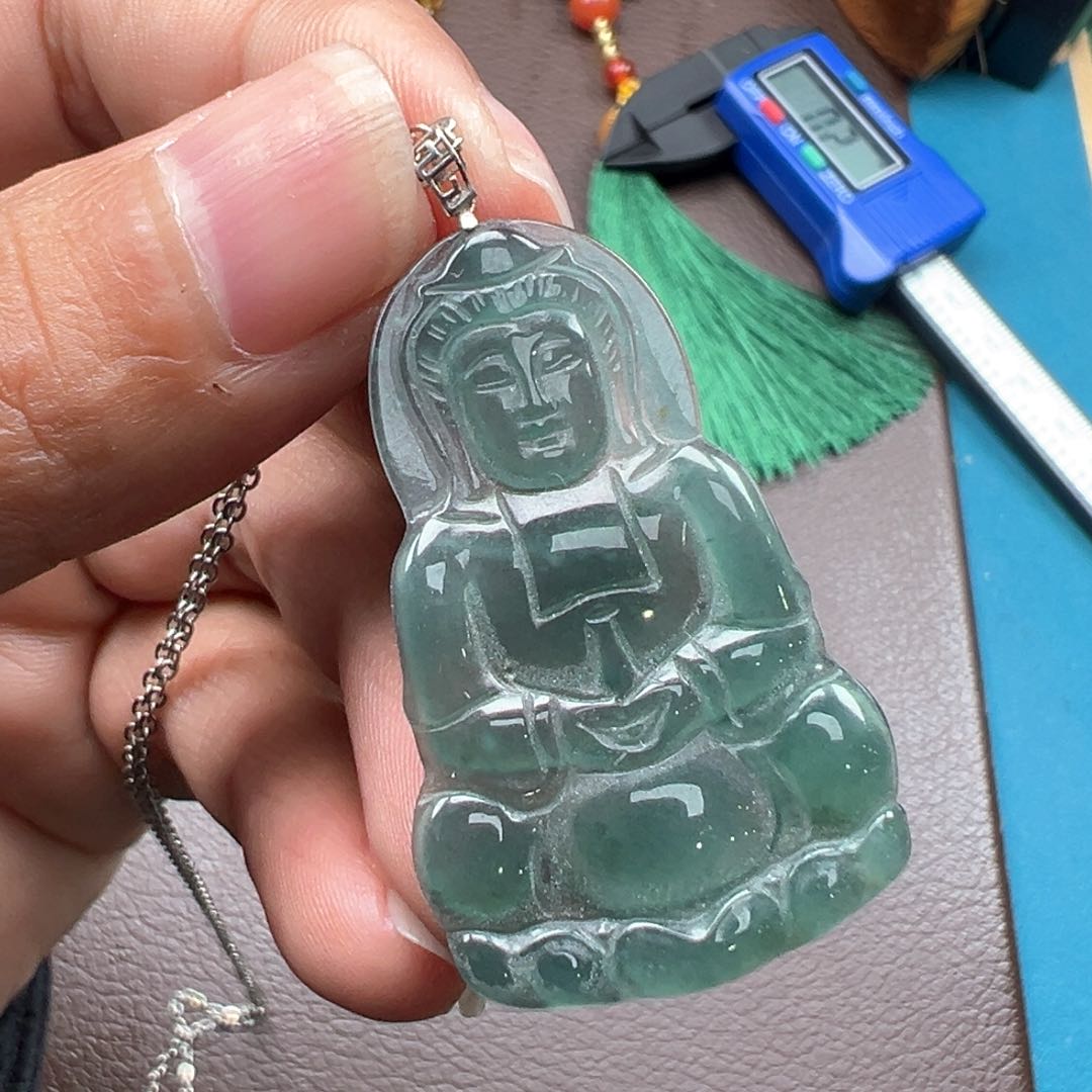 翡翠颈饰银S925镶嵌4678889