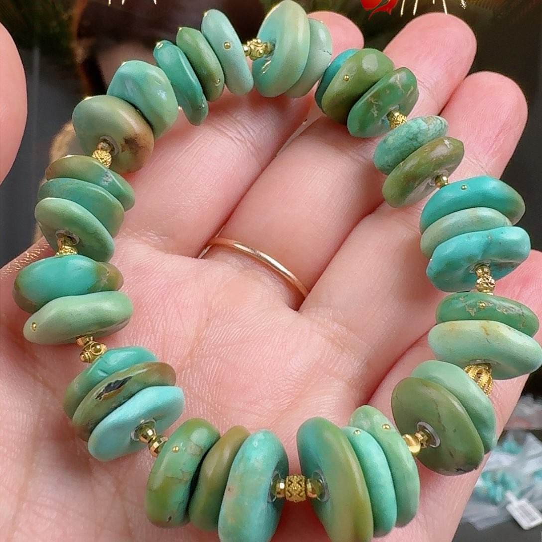 绿松石珠宝奇石18K金镶嵌