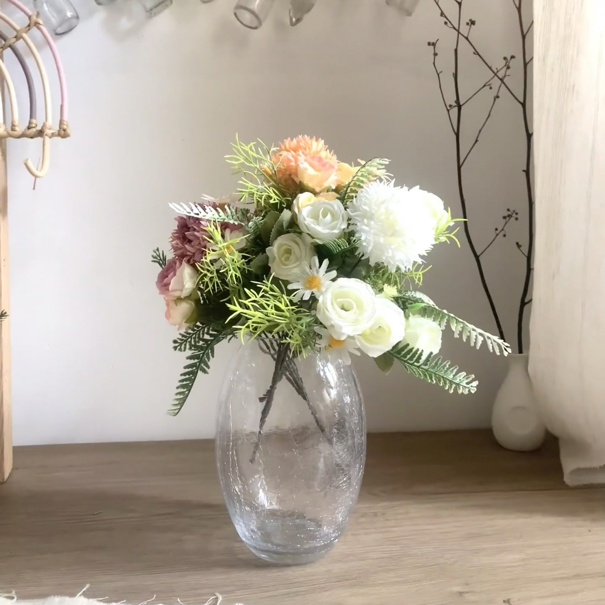 绝美碎冰「微瑕捡漏」冰花花瓶大肚水培高级感桌面鱼缸收纳实用鲜切