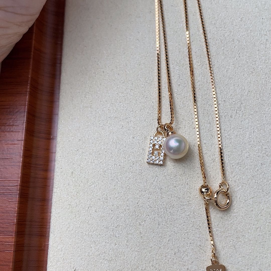 含***章海水珍珠颈饰银S925镶嵌