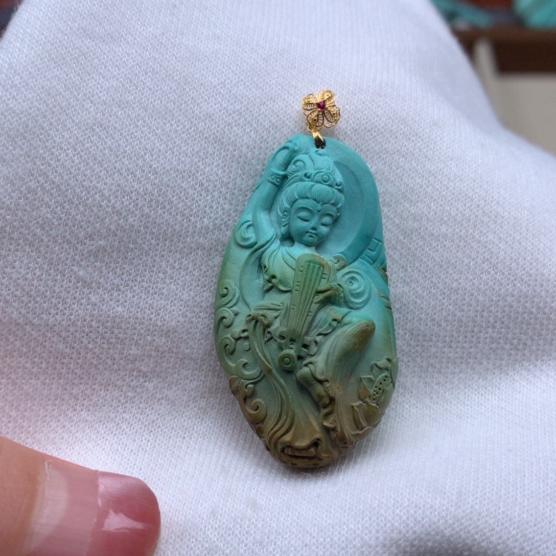 绿松石18K金镶嵌绿松石