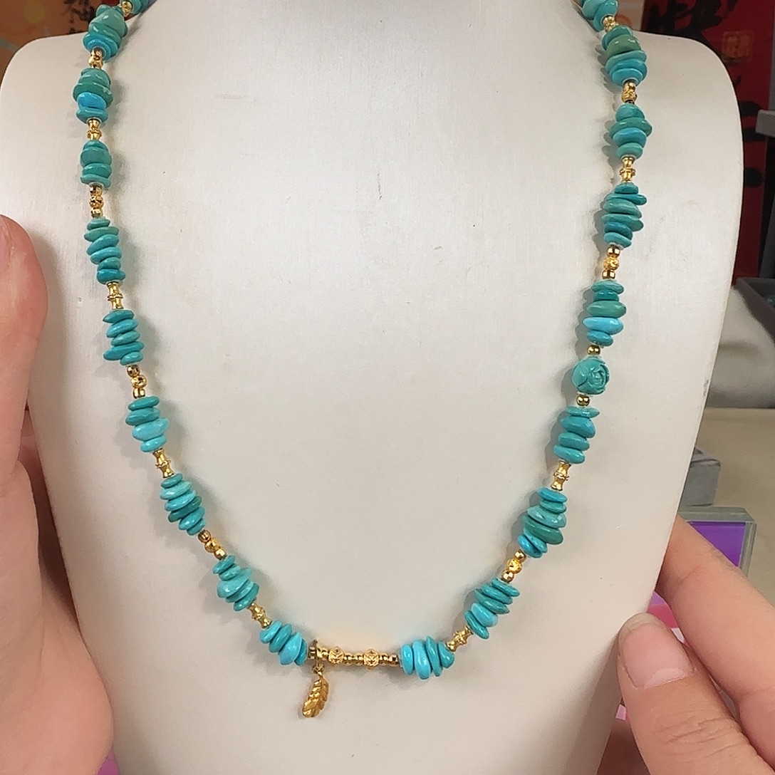 绿松石银S925镀金镶嵌珠宝奇石