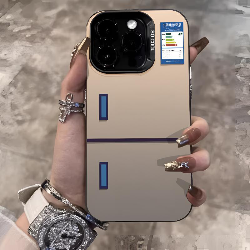 个性冰箱标志适用苹果15promax手机壳iPhone14少女13新款12磨砂防