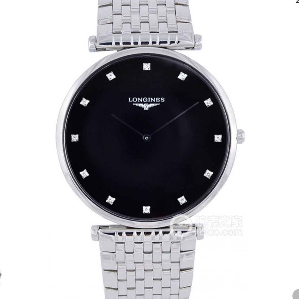 99新 Longines/浪琴 浪琴嘉岚精钢黑盘内钻37表径腕表22年