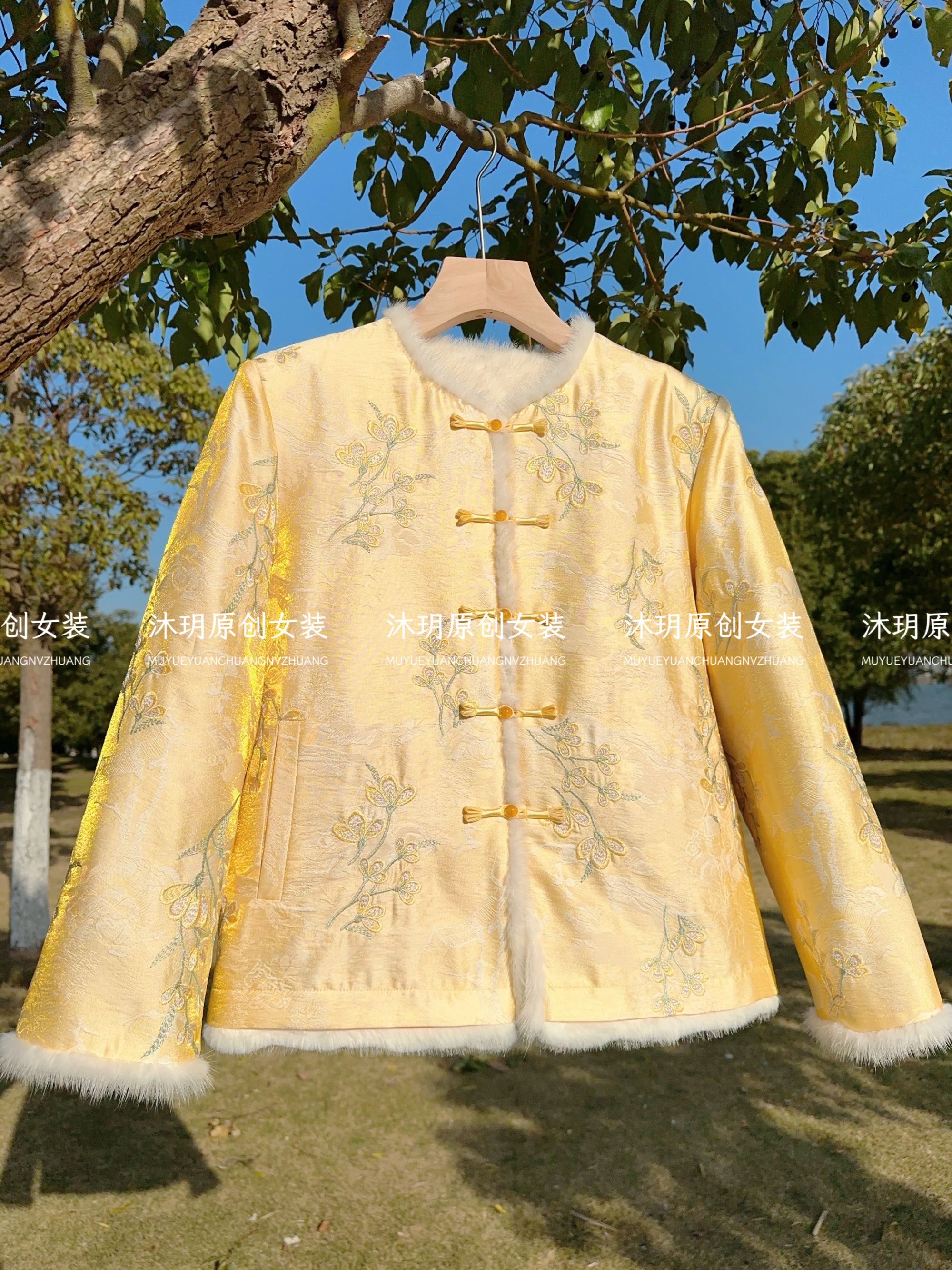 【浣溪沙】双面双穿水貂刺绣外套女休闲时尚国风秋冬款