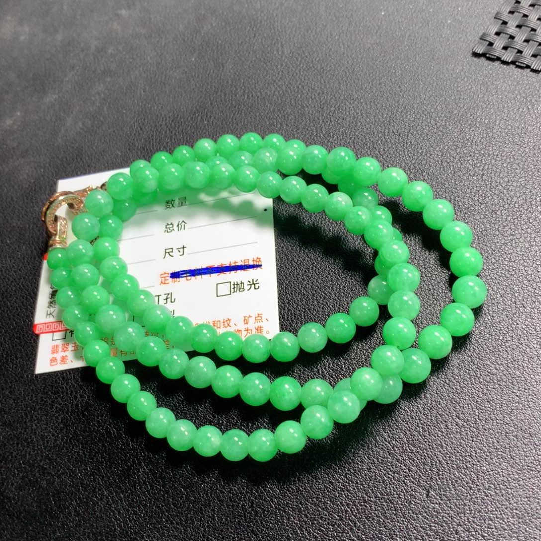 翡翠未镶嵌颈饰项链