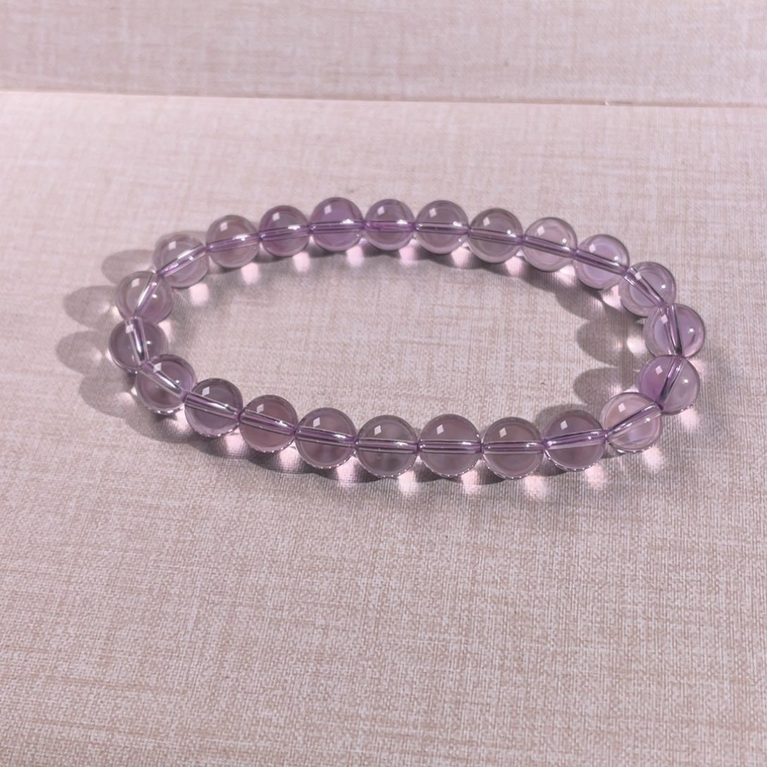 紫晶未镶嵌手链紫水晶手串卡8mm