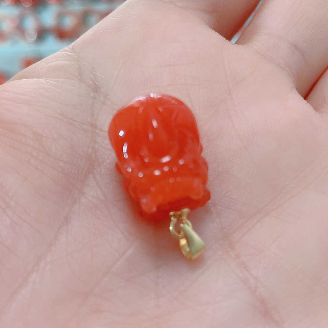 南红玛瑙吊坠(不含链)银S925镶嵌