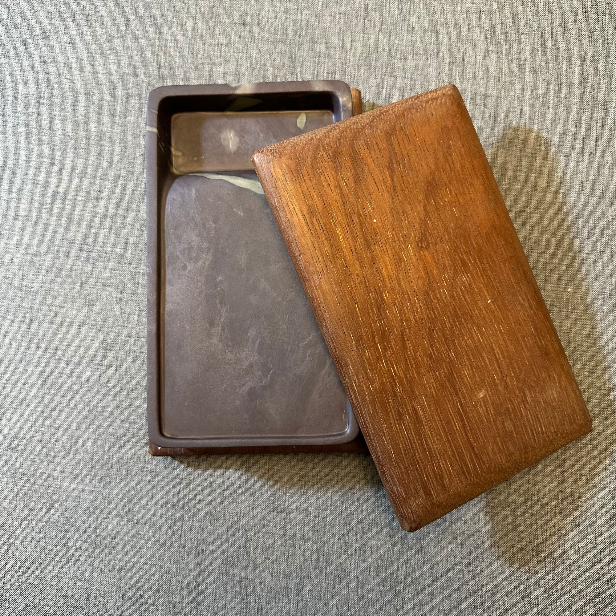 端砚老坑翡翠斑蚰蜒光蕉叶白湛庐手作老砚改制松鹤延年端砚