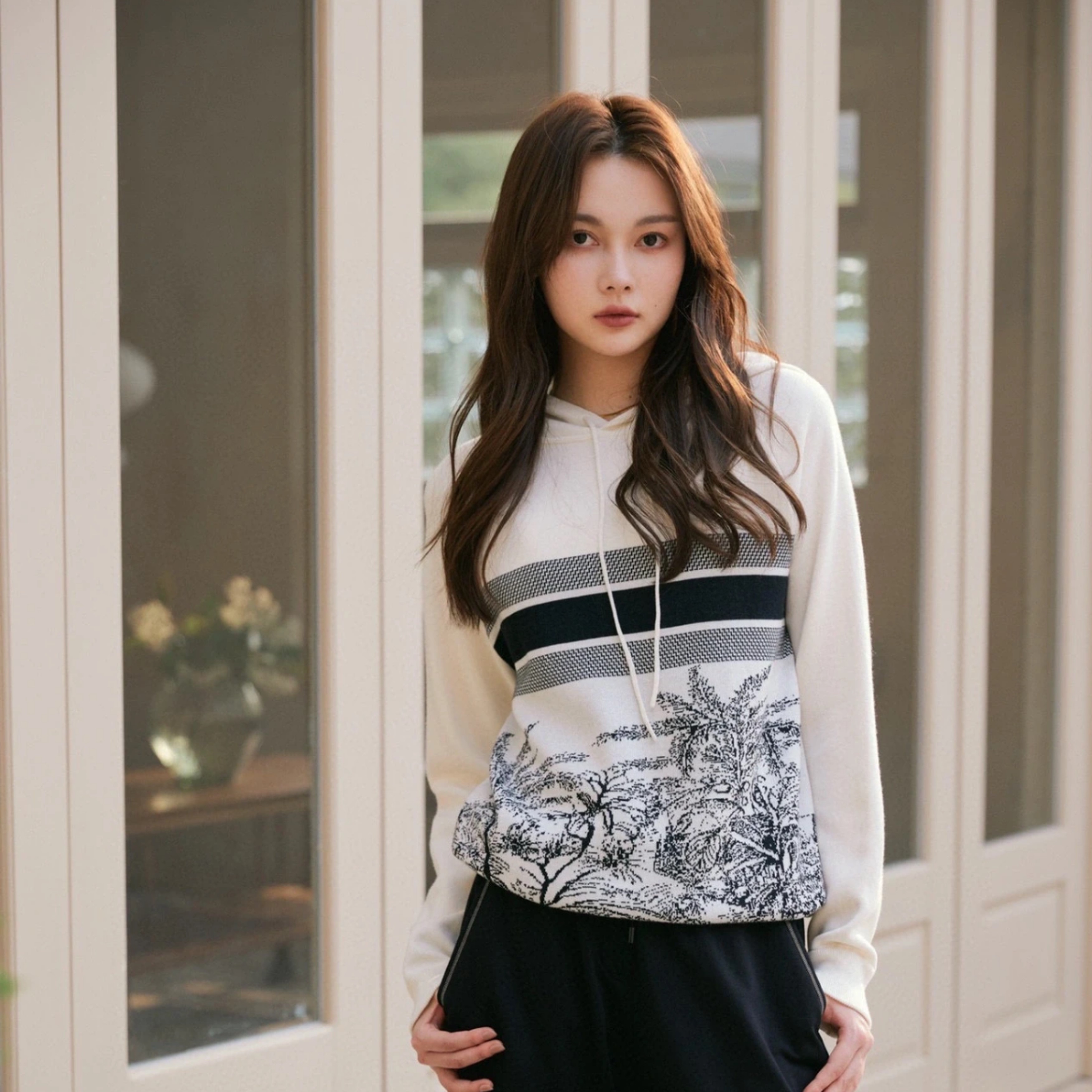 未使用 DIOR/迪奥 bb1862 棉 白色标语logo短袖帽衫 xs码