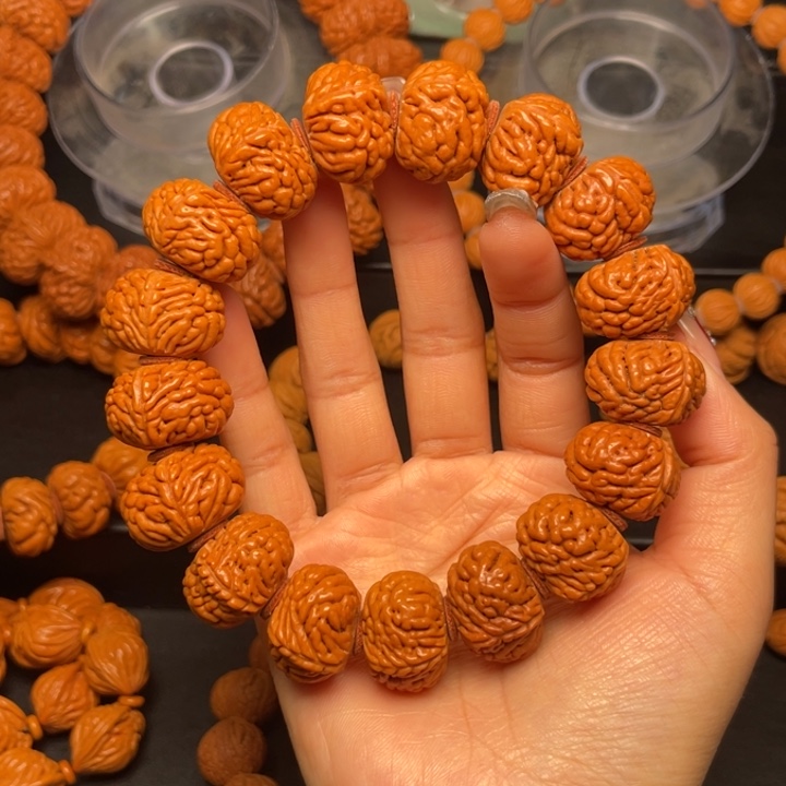 桃核手串21尺寸五爪金龙手串（13号链接）