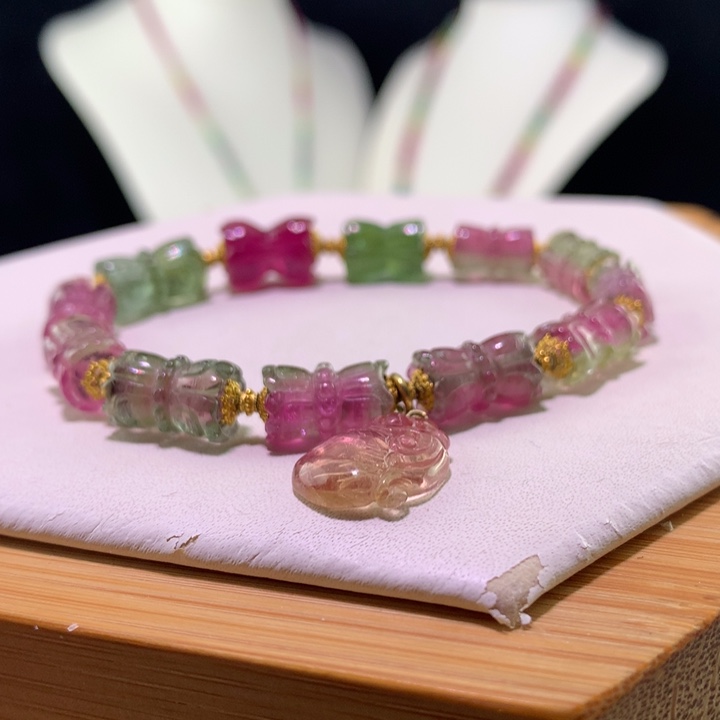 双色碧玺手链未镶嵌