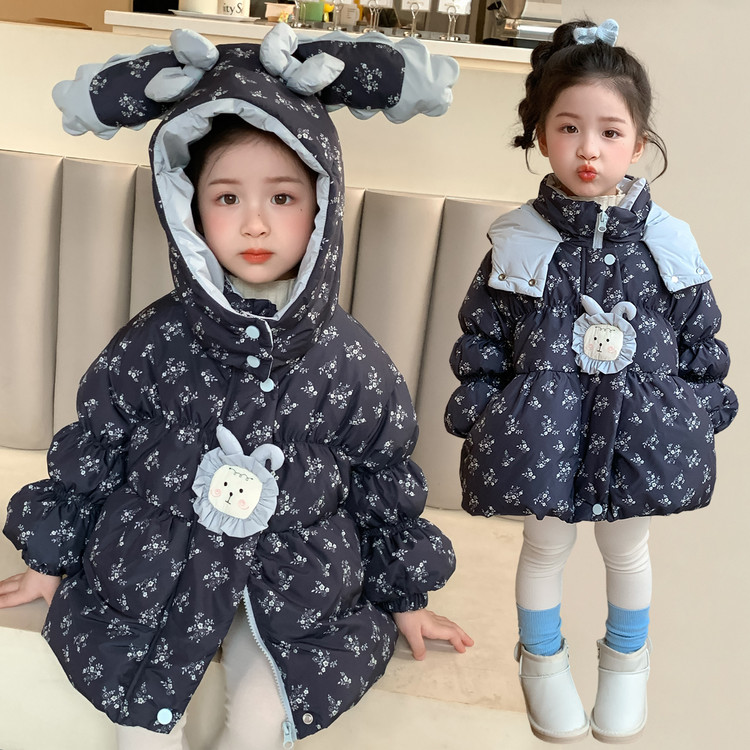 2025年洋气女童加厚加绒棉服外套