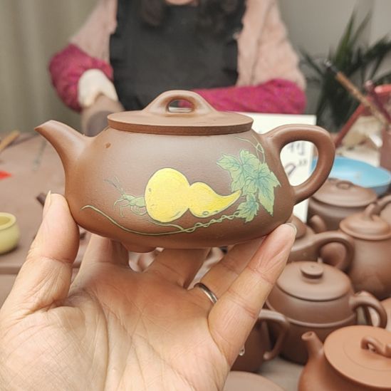 茶壶紫砂宜兴黄龙山原矿紫泥270cc