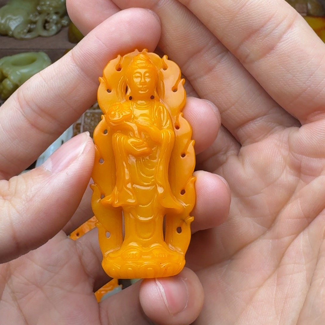 和田玉挂件未镶嵌金*鱼