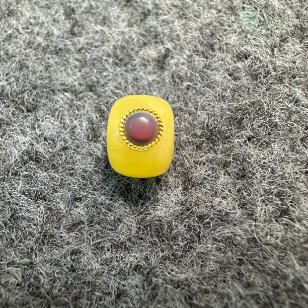 【石趣】俄料蜜蜡老型镶嵌单珠 直径10 镶嵌欧泊和18k金