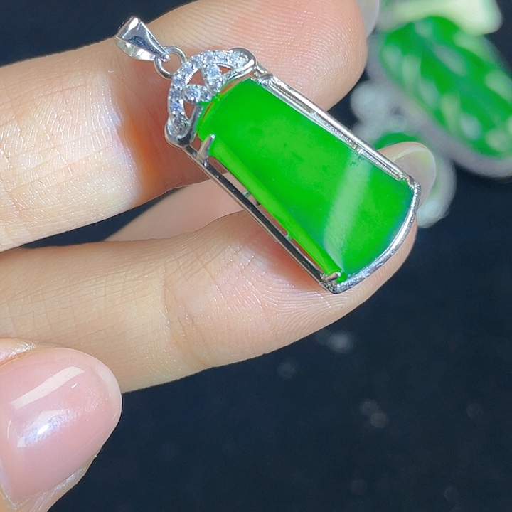 翡翠吊坠(不含链)银S925镶嵌