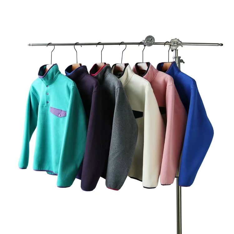 秋冬情侣休闲百搭立领外套户外运动拼色潮搭抓绒衣