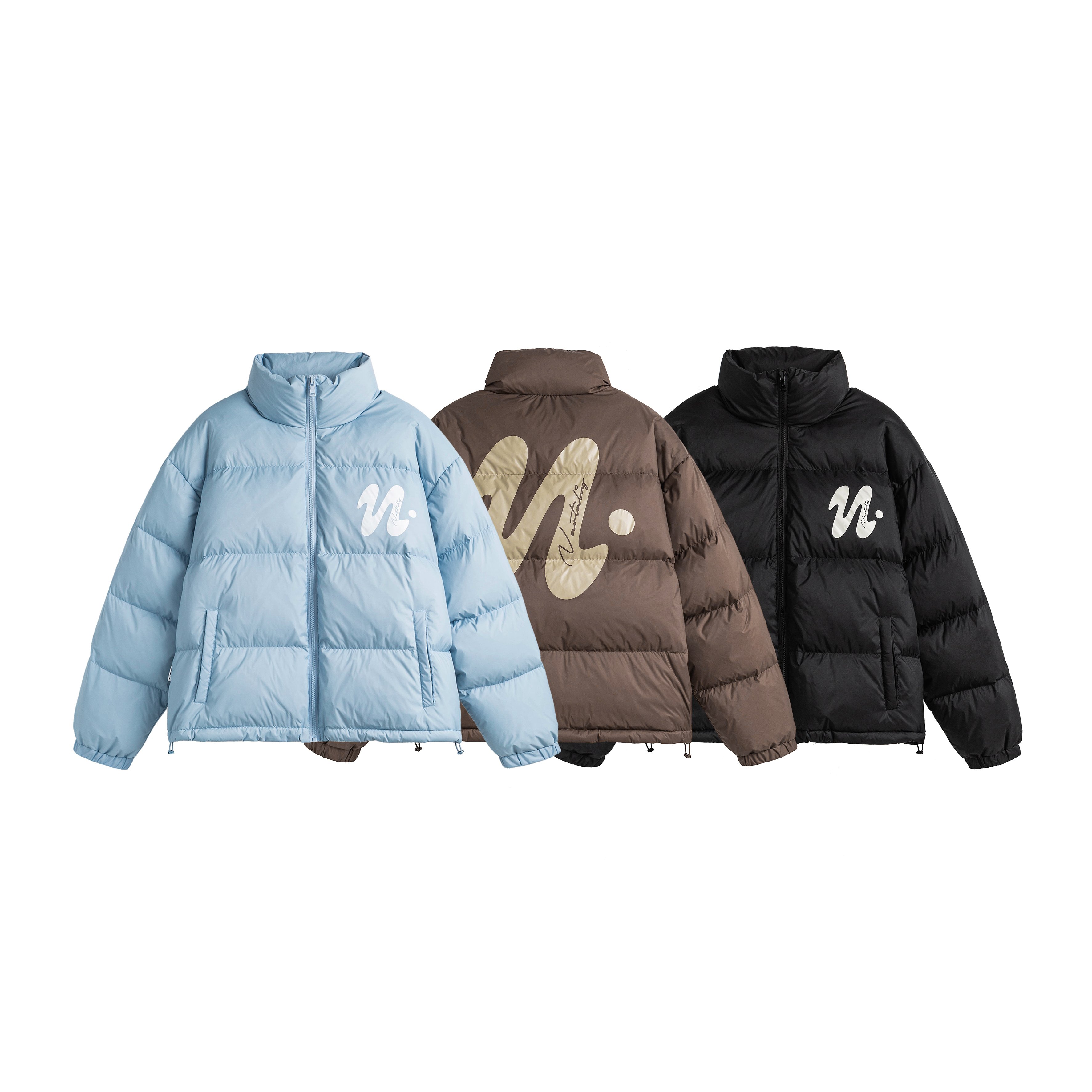 潮流外穿加厚印花厚款立领情侣外套保暖拉链羽绒服 N243Y021