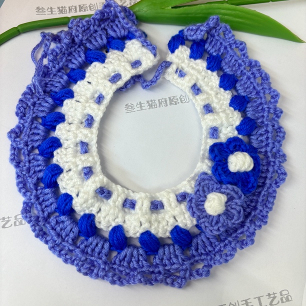 猫咪围脖针织纯手工围巾口水巾狗狗围脖新年可调节阳光蛇年装饰品