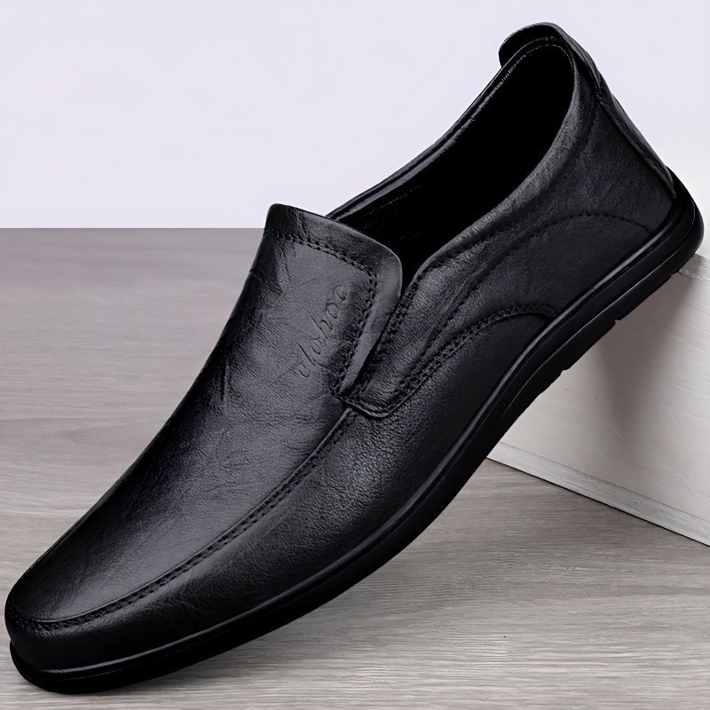 2025新款男士休闲皮鞋舒适透气软底软皮豆豆鞋男一蹬舒适男鞋