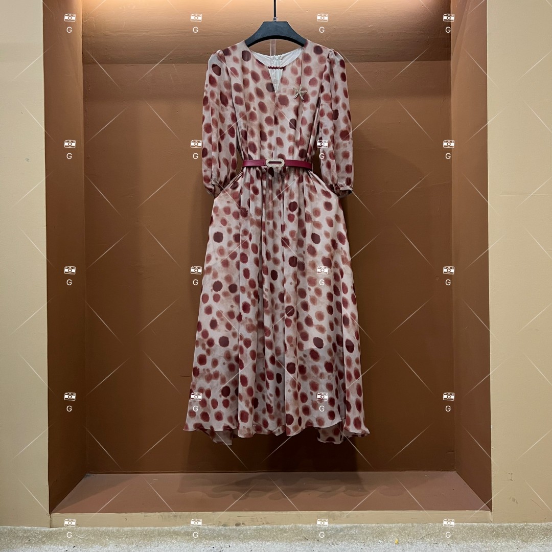 【漫】春夏丨设计师轻奢法式印花女士连衣裙 GS-55089