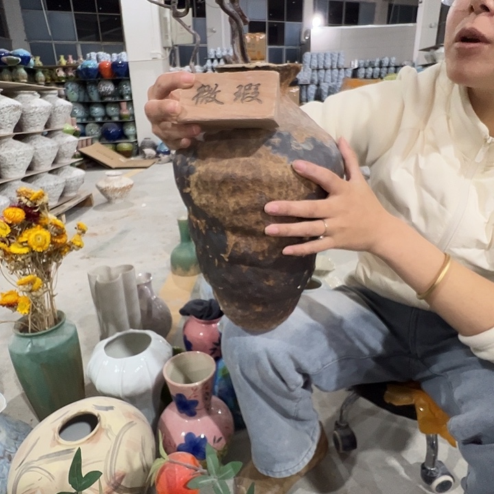 琉璃手工艺品景德镇陶瓷花瓶瑕疵