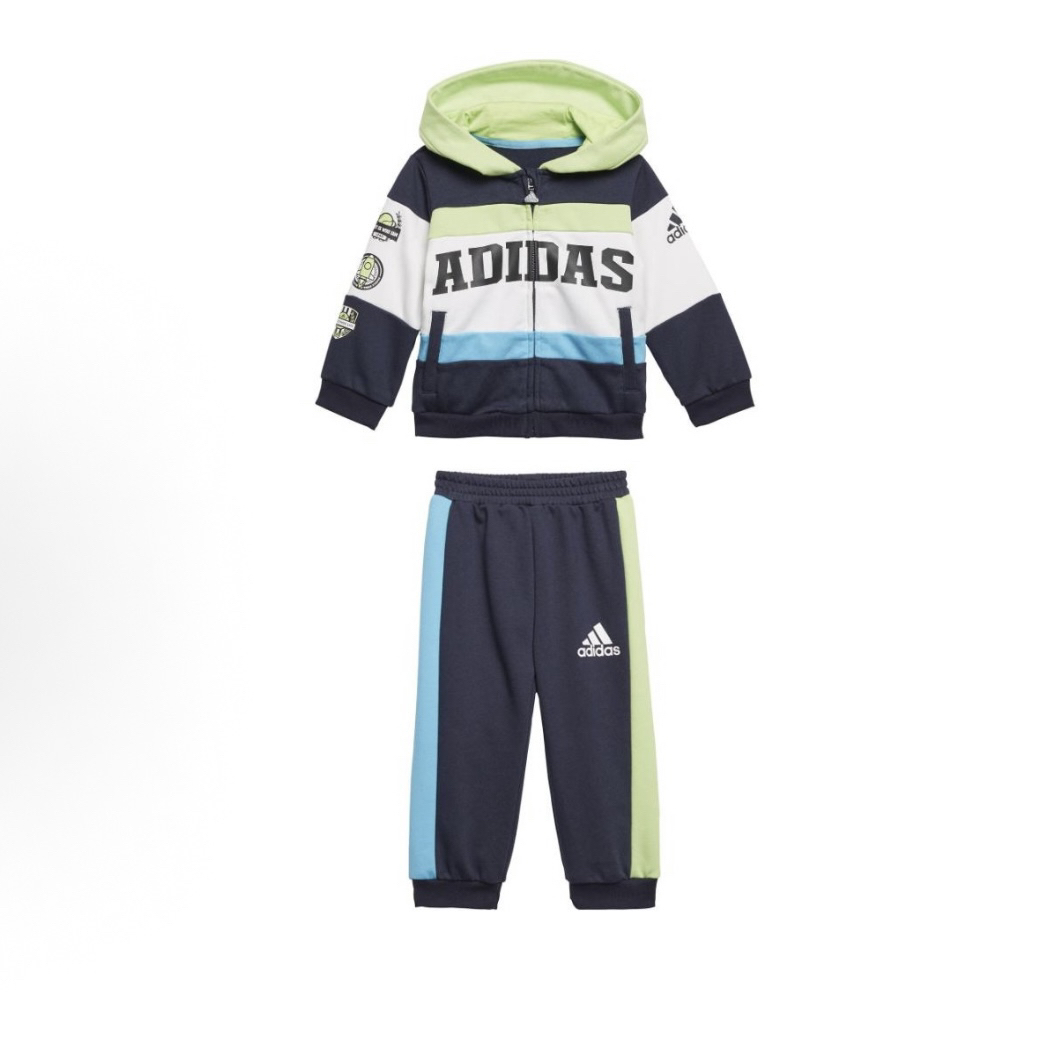 adidas儿童套装 舒适亲肤柔软简约大方 绿/蓝/白 婴幼童GG3465