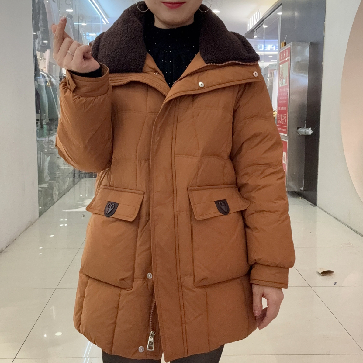 秋冬新款时尚洋气百搭显瘦中长款加厚保暖羽绒服