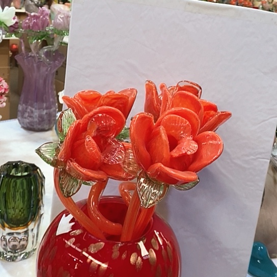 无铅玻璃5支夜光花高45厘米