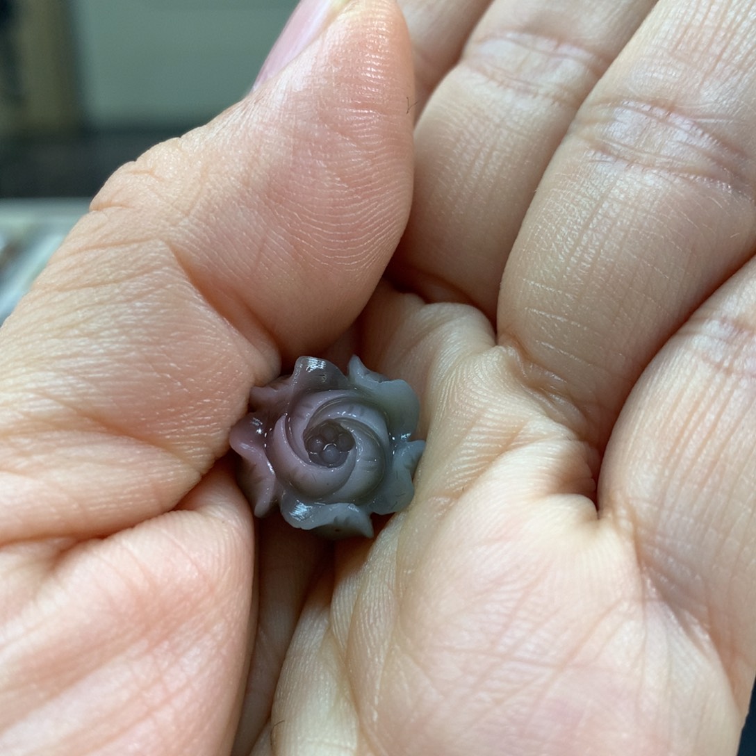 玛瑙/玉髓花未镶嵌紫*花，打孔不退不换