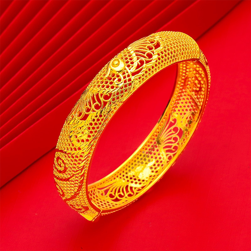 孔雀手镯复古国风凤凰卡扣女经典设计送妈妈首饰礼物